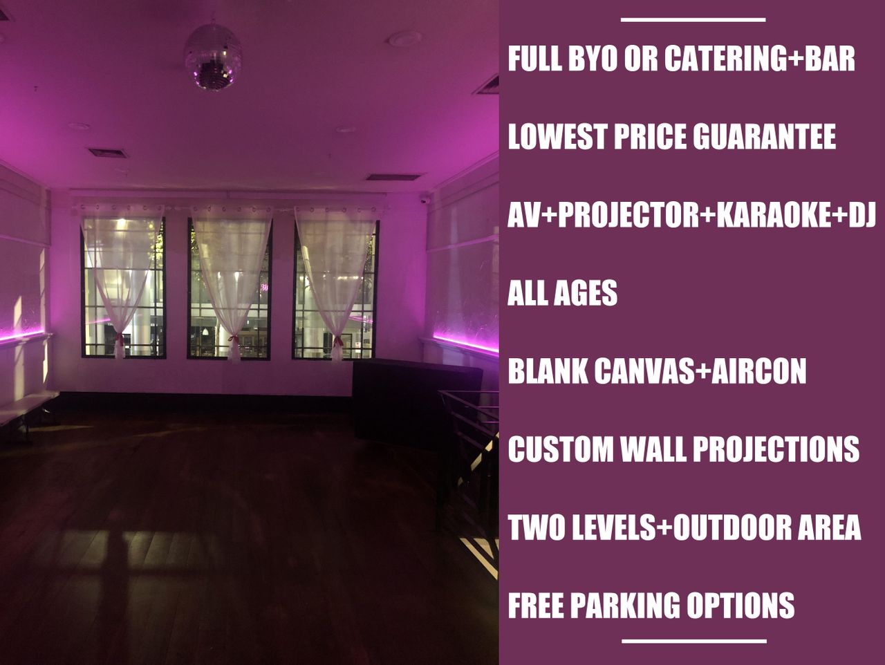 Melbourne  Party room BYO Event Hall with Projector, Karaoke, Dance floor, DJ, Bar image 1