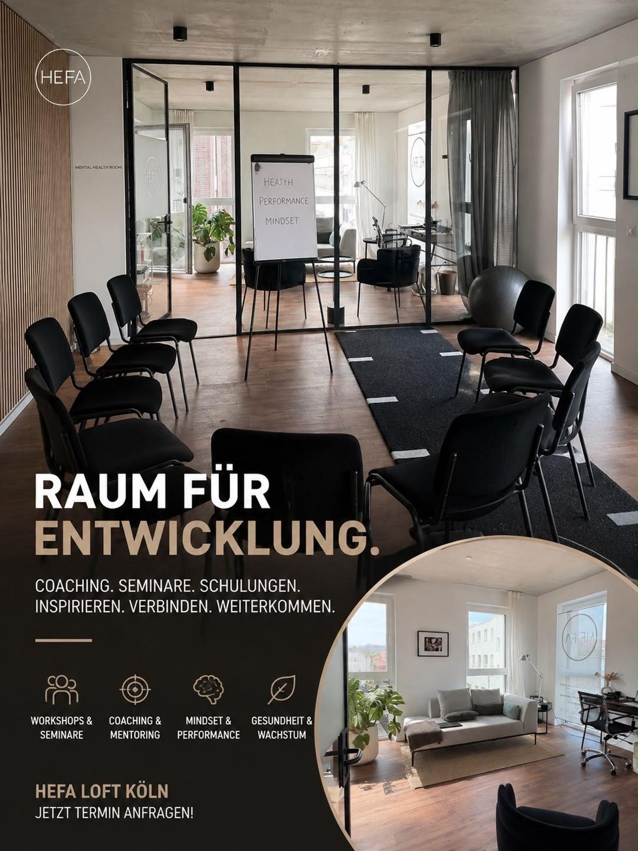 Köln  Seminarraum HEFA Academy – Die Premium Location für Gesundheit, Coaching & Leadershi image 4