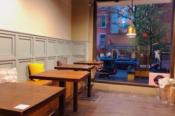 NYC  Café Brooklyn Industrial Modern Cafe with French Windows and Bar image 6