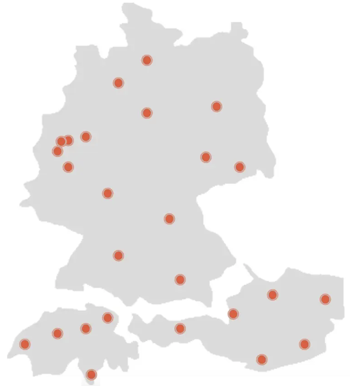 Germany map with dots